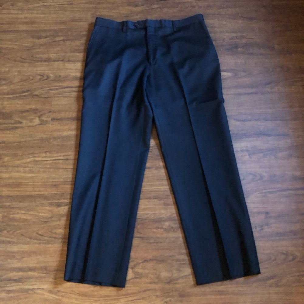 Paul Fredrick Black Wool Dress Pants